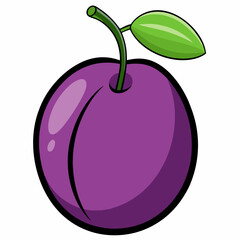 plum isolated on white background