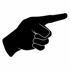 Pointing han silhouette vector black on white background