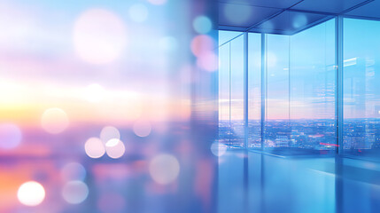 Modern white and blue open space office interior