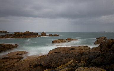 Pose longue sur la mer en Bretagne