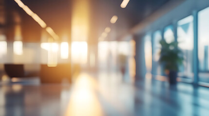 Modern white and blue open space office interior
