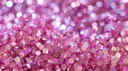 Fototapeta premium Sparkling Pink Glitter Confetti: Shimmering Celebration Background, Abstract Texture