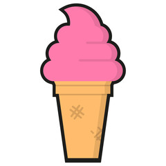 Ice Cream Horn Flat Icon