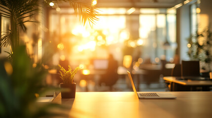 Modern white and blue open space office interior