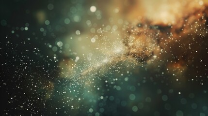 Abstract Galaxy Nebula, Cosmic Glittering Dust, Shiny Bokeh Lights Background