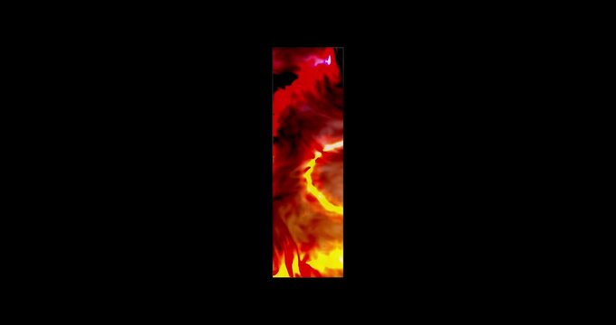 Fiery alphabet I. Inferno typography.	