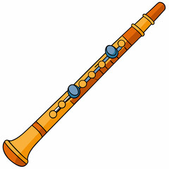 illustration of a wooden flute