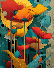 Abstract Poppies