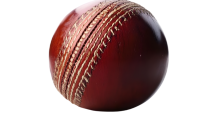 Professional Cricket Ball Isolated on White Background for Sports Equipments