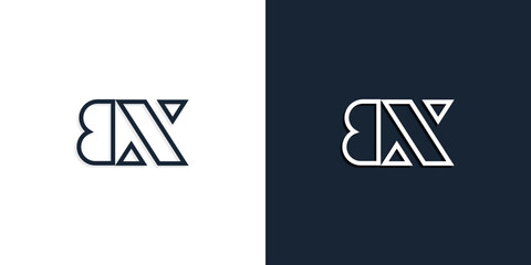 Abstract line art initial letters BX logo.
