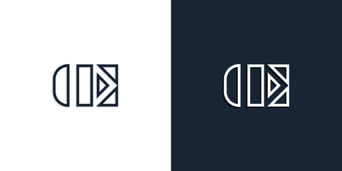 Abstract line art initial letters DE logo.