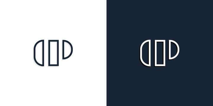 Abstract line art initial letters DP logo.