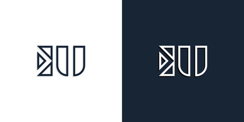 Abstract line art initial letters EU logo.