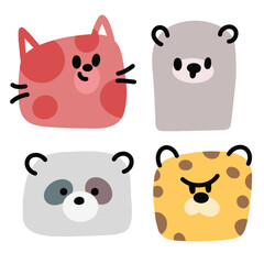 CUTE ANIMAL ICON VECTOR
