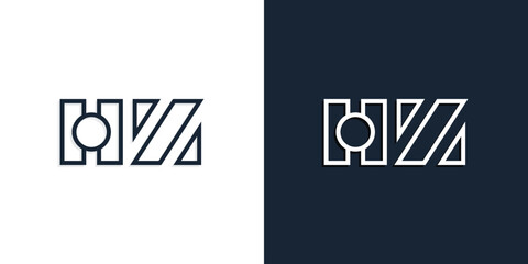 Abstract line art initial letters HZ logo.