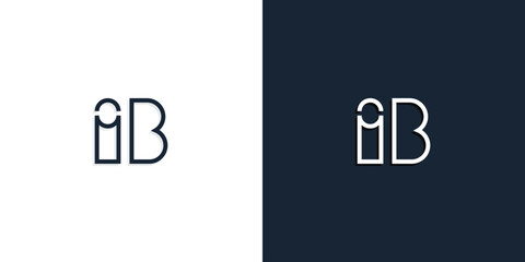 Abstract line art initial letters IB logo.