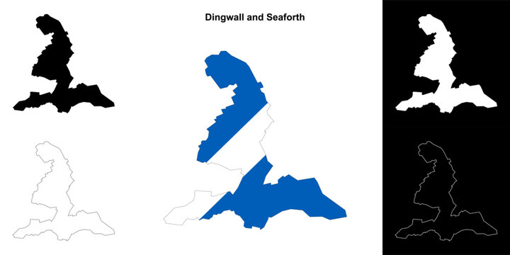 Dingwall and Seaforth blank outline map set