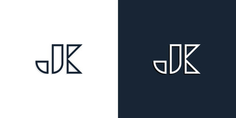Abstract line art initial letters JK logo.