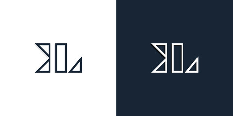 Abstract line art initial letters KL logo.