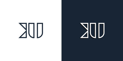 Abstract line art initial letters KU logo.