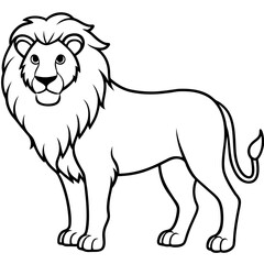 Geometric Lion Line Art Design