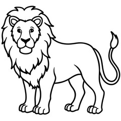 Geometric Lion Line Art Design
