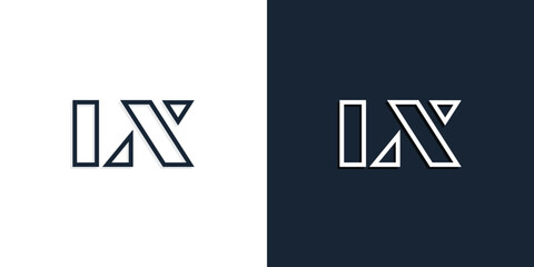 Abstract line art initial letters LX logo.