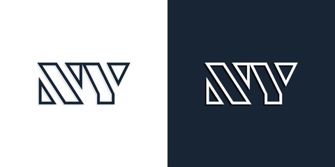 Abstract line art initial letters NY logo.