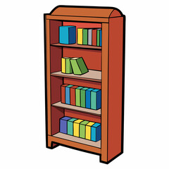 library shelves with books