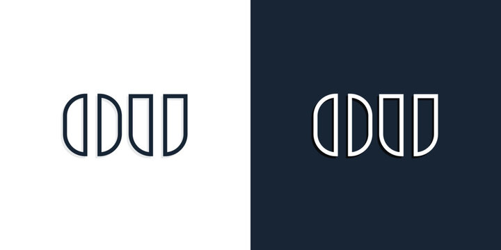 Abstract line art initial letters OU logo.