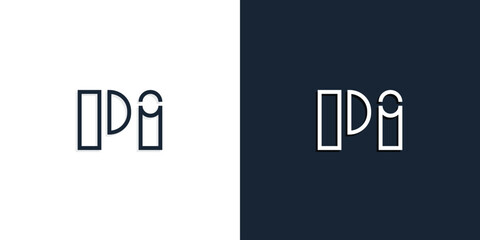 Abstract line art initial letters PI logo.