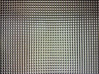 Abstract geometric glass grid pattern with reflective surface