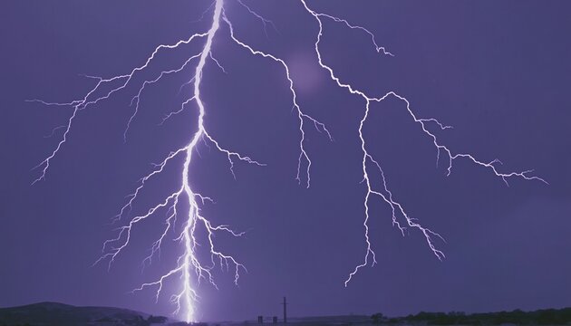 Lightning illuminates horizon in night sky - Powered by Adobe
