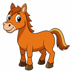 horse, animal, cartoon, vector, pony, farm, illustration, mammal, isolated, stallion, donkey, brown, running, tail, wild, mane, nature, white, silhouette, art, funny, equestrian, animals, cute, pet