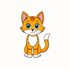 cat, cartoon, animal, kitten, vector, illustration, pet, cute, pets, drawing, funny, feline, fun, kitty, mammal, domestic, tail, art, orange, animals, fur, character, fox, happy, clip art