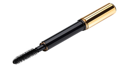 Professional Mascara Wand and Tube Isolated on White Background