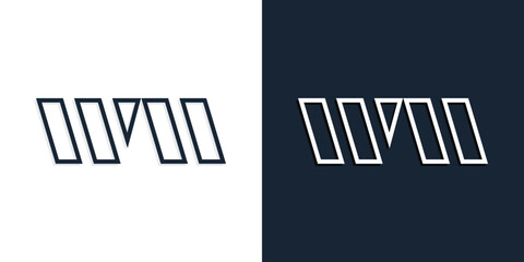 Obraz premium Abstract line art initial letters WM logo.