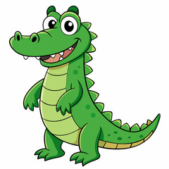 cartoon, animal, dragon, dinosaur, vector, illustration, crocodile, reptile, lizard, green, alligator, art, cute, fun, drawing, dino, monster, funny, character, baby, wildlife, wild, happy, frog, natu