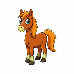 horse cartoon isolated on white