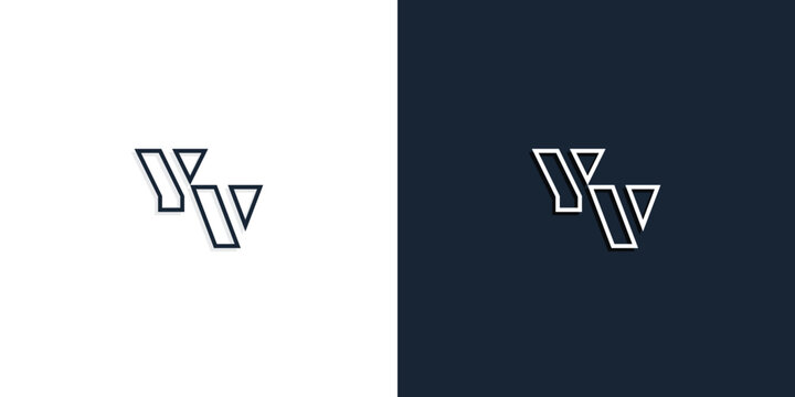 Abstract line art initial letters YV logo.