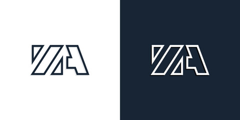 Obraz premium Abstract line art initial letters ZA logo.