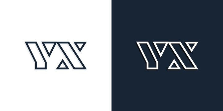 Abstract line art initial letters YX logo.