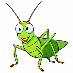 green grasshopper isolated on white