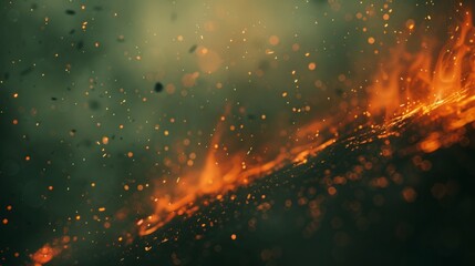 Fototapeta premium Fiery Abstract Background: Burning Sparkles Texture, Dramatic Wallpaper
