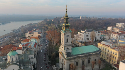 Cathedral in Belgrade downtown Serbian church