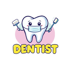 Dental Vector Logo Design with mask