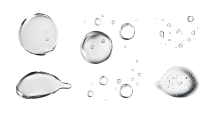 Clear Water Droplets Collection for Transparency and Reflection Effects