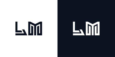 Minimal creative initial letters LM logo.