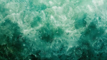 Teal Ocean Wave Texture: Abstract Seafoam Surface - Aerial Marine Background