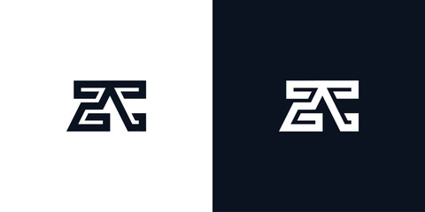 Minimal creative initial letters ZC logo
